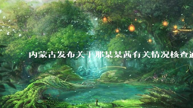 内蒙古发布关于那某某茜有关情况核查通报，哪些信息值得关注？