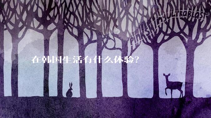 在韩国生活有什么体验？